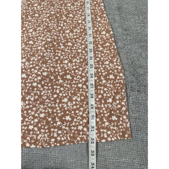 Old Navy Dress Womens Medium Tan Ditzy‎ Floral Ribbed Cami Mini - Picture 8 of 11